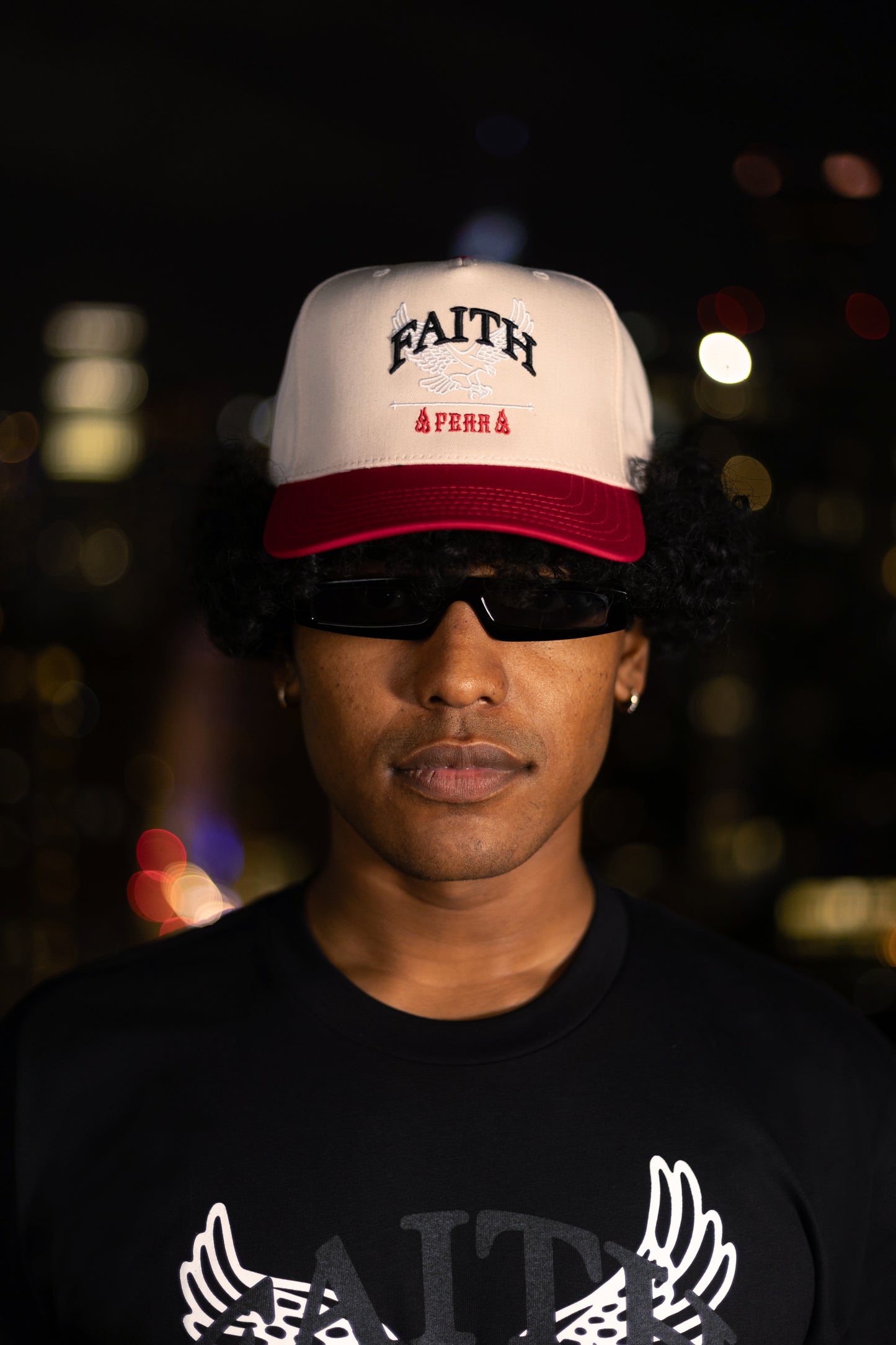 Faith Over Fear Hat Creme/Red