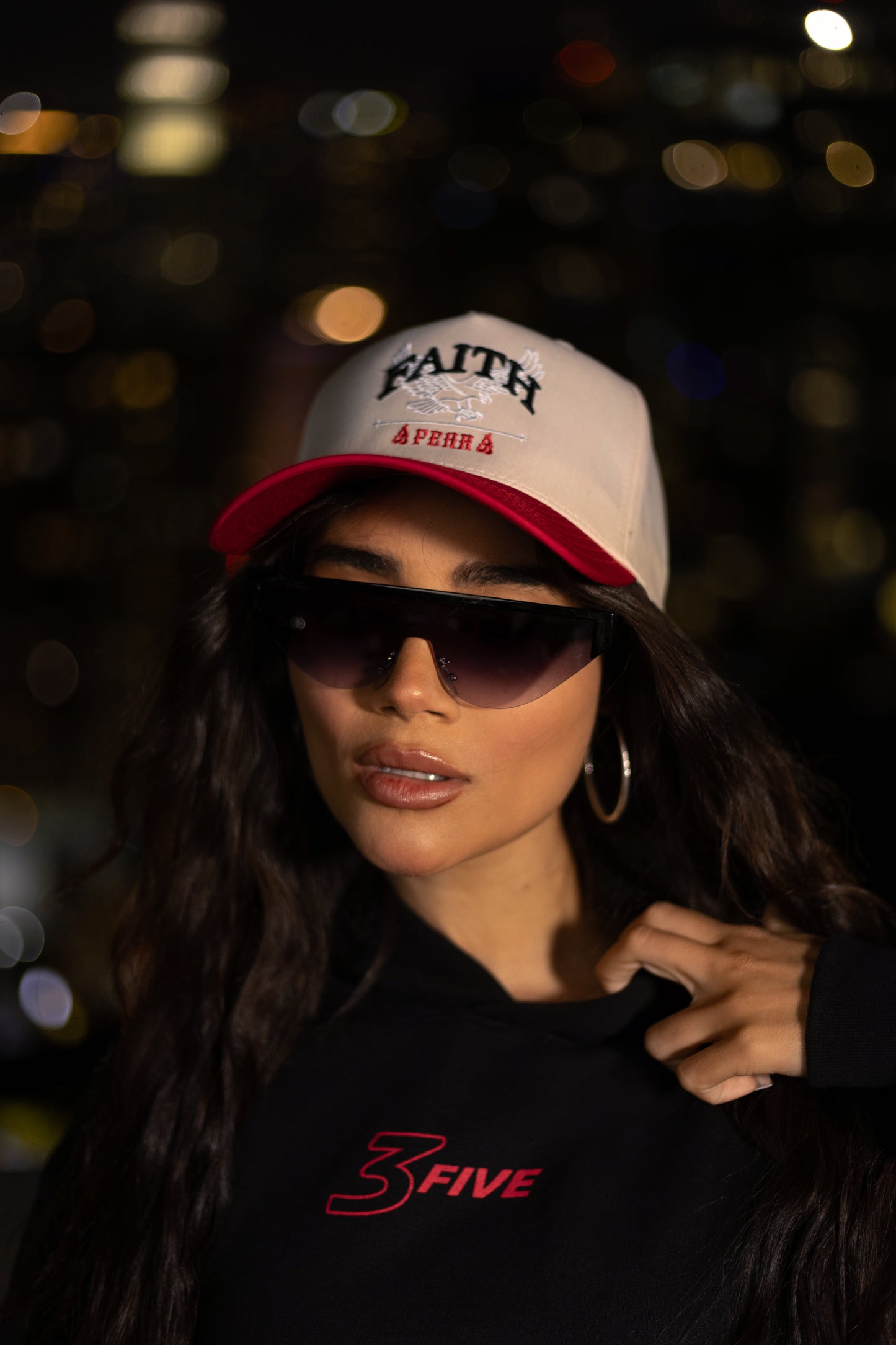 Faith Over Fear Hat Creme/Red