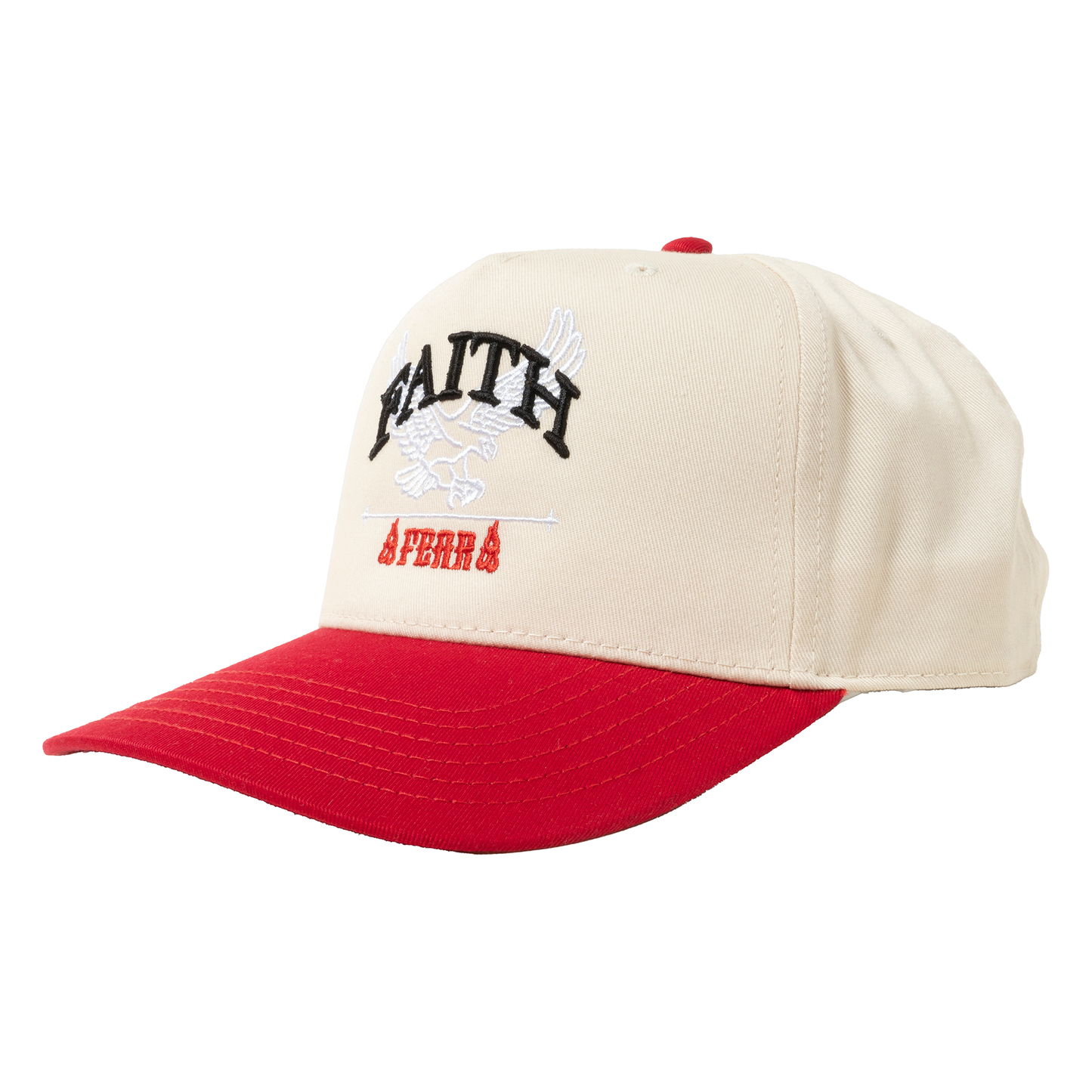 Faith Over Fear Hat Creme/Red